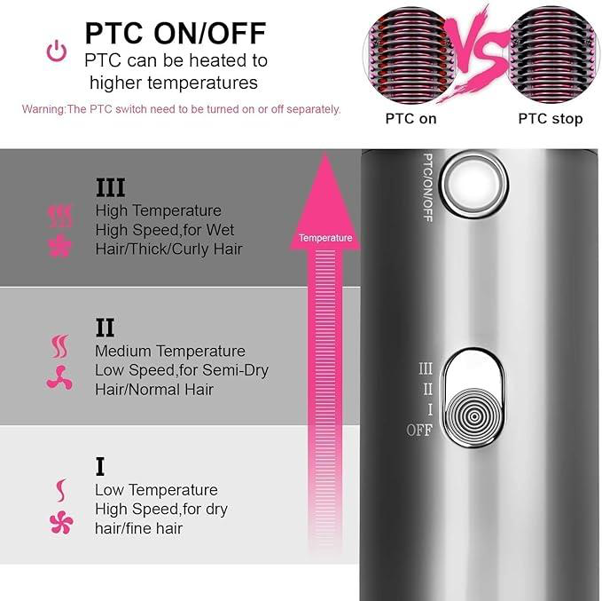Dryer Portable Curler Straight Hair 3 In 1 Dryer Brush Styling Tool Hairdryer