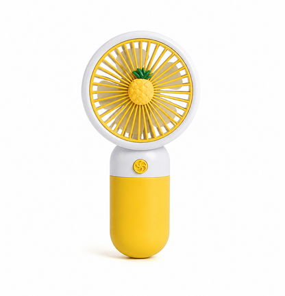 Mini Portable Rechargeable Handheld Fan with Stand | 3 Speed Cute Fruit Design