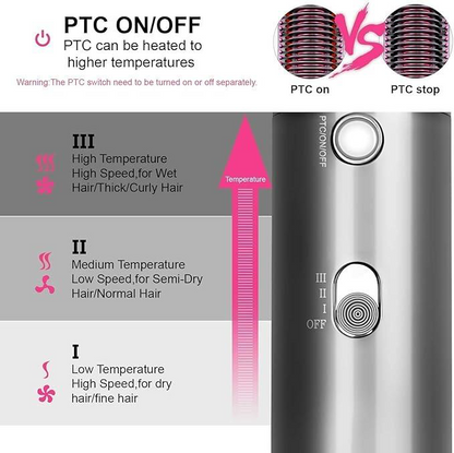 Dryer Portable Curler Straight Hair 3 In 1 Dryer Brush Styling Tool Hairdryer