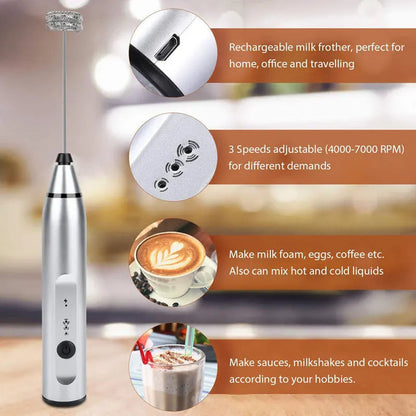 Rechargeable 2 in 1 Coffee & Egg Beater & Mixer Tool
