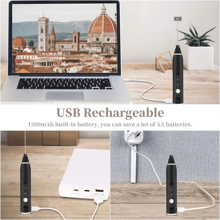 Rechargeable 2 in 1 Coffee & Egg Beater & Mixer Tool