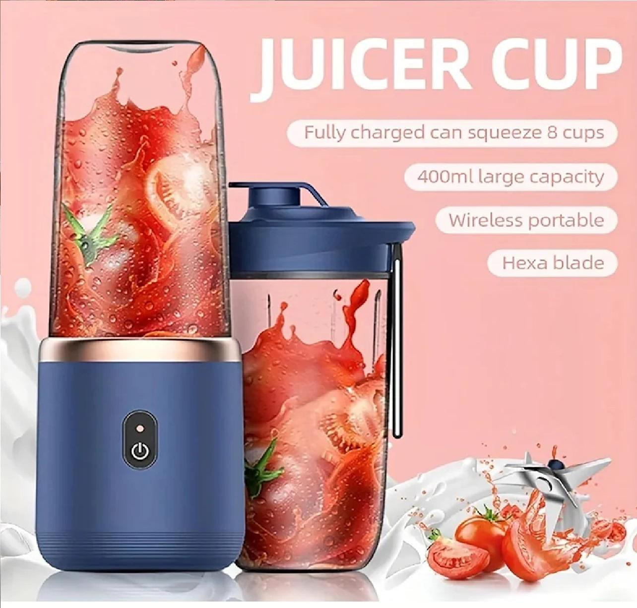 Hexa Blade Juicer Rechargeable Mini Automatic Electric Juicer 2in1
